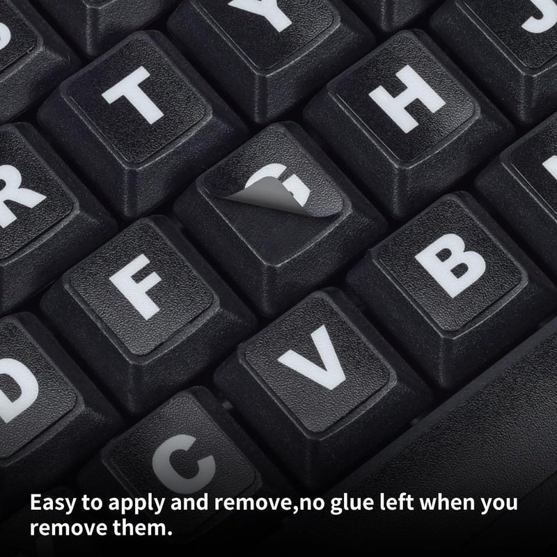 CaseBuy 2PCS English Keyboard Stickers Replacement Letters, Full Size Big Letter QWERTY Keyboard Sticker Universal for PC Computer Laptop Desktop, Matte Keyboard Alphabet Stickers - Image 3